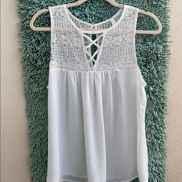 White Cut Out Tank - Picture 1 of 5